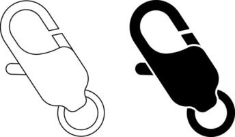 outline silhouette Lobster clasp icon set vector