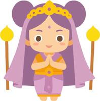 Durga Goddess Unity Navratri Celebration vector