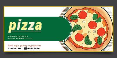 Web banner design for pizza shop vector
