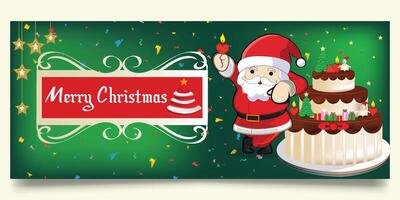 Web banner design for Merry Christmas day vector