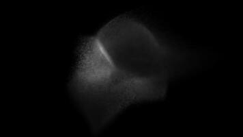Abstract sand motion. Gray grains on black background. Dust particles swirl. Defocused particles. 4k loop storm. Explosion of silver particles. Big explosion. Random particle turbulence. video