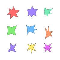 Abstract star Icons Collection. flat style element. isolated illustration vector