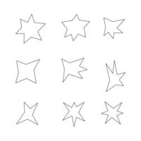 Abstract star shape line icon collection. outline style. isolated illustration vector