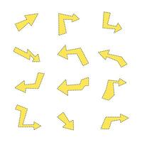 Yellow arrow icon collection. flat style element. isolated illustration vector