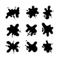Ink splash shape icon collection. flat style elements. isolated illustration vector