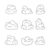 Bush line icons collection. outline style. isolated illustration vector