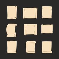 Scroll paper icon collection. flat style elements. cartoon isolated illustration vector