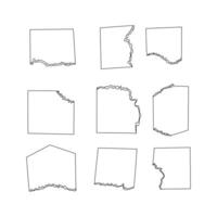 Torn paper line icon collection. outline style. isolated illustration vector