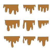 Melting chocolate icon collection. flat style elements. cartoon isolated illustration vector