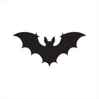 Silhouette of a Bat with Outstretched Wings on White Background vector