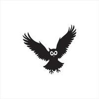 Bat Shadow Silhouette with Wings Fully Extended vector