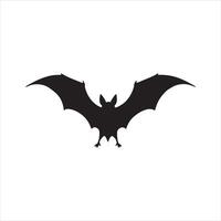 Mysterious Bat Silhouette with Wings Spread vector