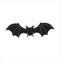 Flying Bat Silhouette with Open Wings Isolated on White vector