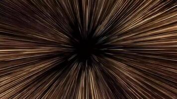 Abstract brown light streaks on black background, resembling a warp speed effect. video