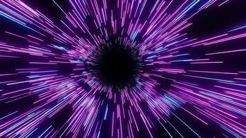 Abstract purple and blue neon lines forming a tunnel effect. video