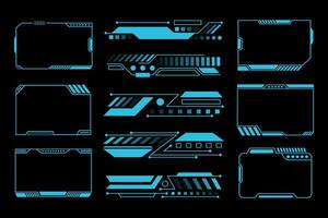 Futuristic HUD Interface Frame and Panel Collection Elements vector