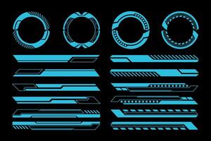 Futuristic HUD Interface Elements. Sci-Fi Circle and Panel vector