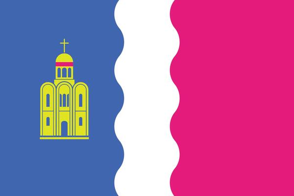 The of a Flag of Vyshhorod Raion, Kyiv Oblast