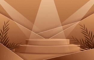 Stage with lights and plants on a desert background vector