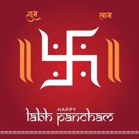 Happy shubh labh pancham creative greeting template design vector