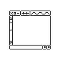 vintage pixel art corner frame design vector