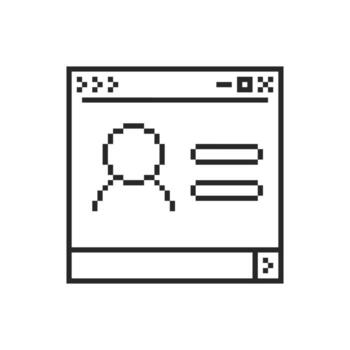 pixel border frame in retro UI style vector