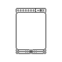 old-school window frame in pixel style vector