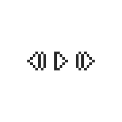 play arrow outline symbol pixel art