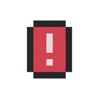 red rectangle warning sign symbol pixel art vector