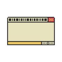 retro pixel window frame with classic corners vector