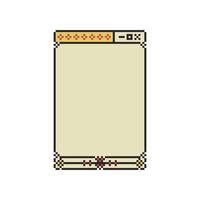 pixel art UI frame with nostalgic corners vector