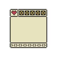 pixel art window borders in retro style vector
