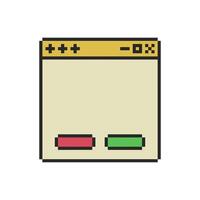 pixelated retro border with UI window elements vector