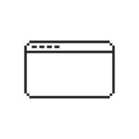 retro computer window pixel frame design vector