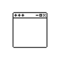 pixel window with retro frame aesthetics vector