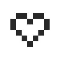 retro pixel art heart shape vector
