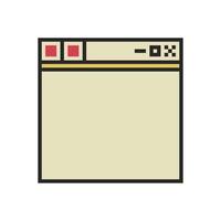 old-school pixel window frame design vector