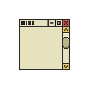 pixel UI frames with retro edges vector