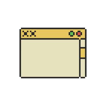 retro pixel UI corner design elements vector