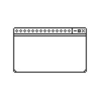 pixelated window border with retro corners vector