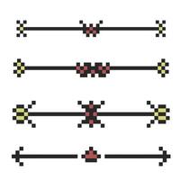 retro border with pixel art corners vector
