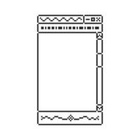 retro-inspired pixelated window frame vector