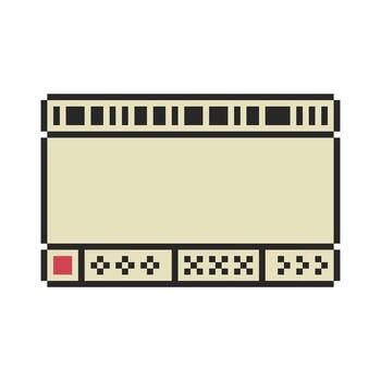 retro-themed pixel frame corner elements vector