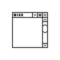 old-school pixel frame for windows vector