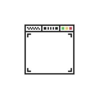 retro pixel border design for UI vector