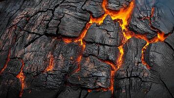 Close-up of glowing embers with cracks and texture. video