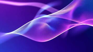 Abstract purple and blue wave background with glowing lines and light effect. video