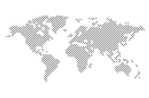 World map - silhouette of the continents on planet Earth with polka dot pattern, illustration on white background vector