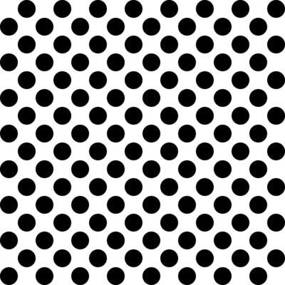 Polka dot pattern, black round dots on white background - dotted seamless repeatable texture background