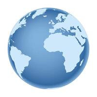 Earth globe - world map with continents on planet Earth, illustration on white background vector